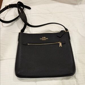 Coach Black Crossbody Bag with Gold Accents